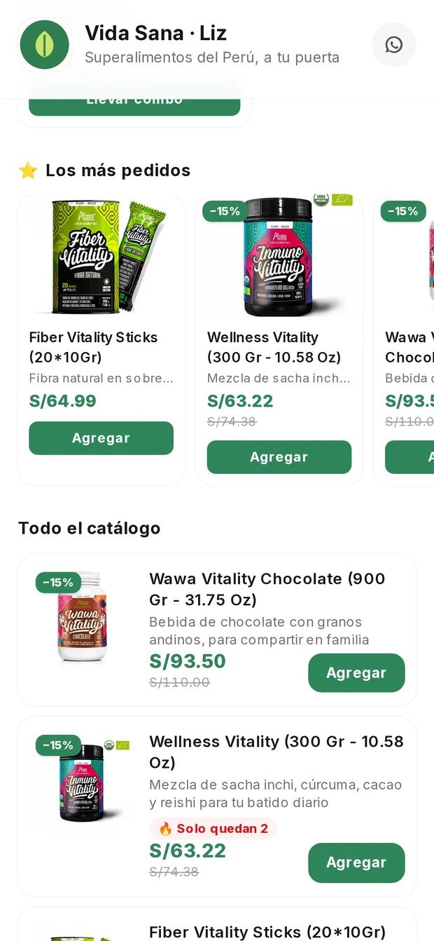 Los más pedidos y todo el catálogo de la tienda
